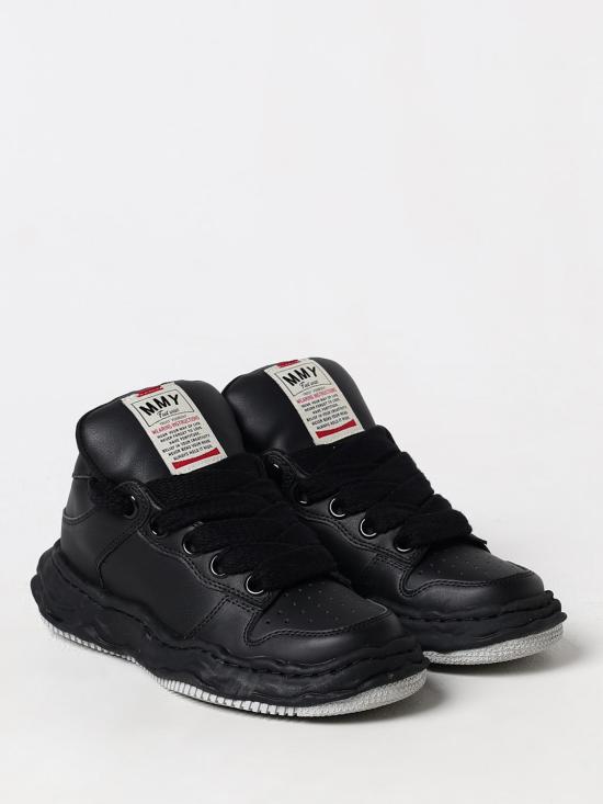  메종 미하라 야스히로 웨인 퍼퍼 OG 솔 레더 로우탑 A12FW718 BLK WHT Black - MAISON MIHARA YASUHIRO
