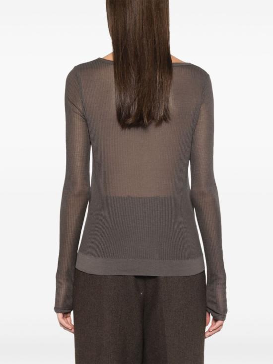 24FW 르메르 긴팔 티셔츠 TO1278LK1017 BR449 DARK BROWN - LEMAIRE