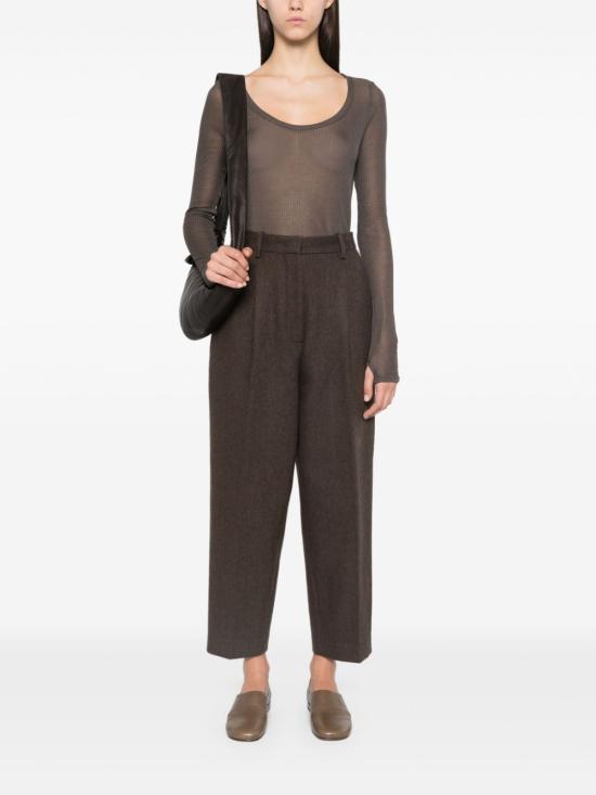 24FW 르메르 긴팔 티셔츠 TO1278LK1017 BR449 DARK BROWN - LEMAIRE