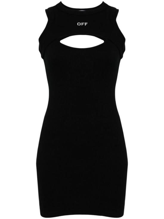 24FW 오프화이트 숏 원피스 OWDB496C99JER001 1001 BLACK WHITE Multicolor