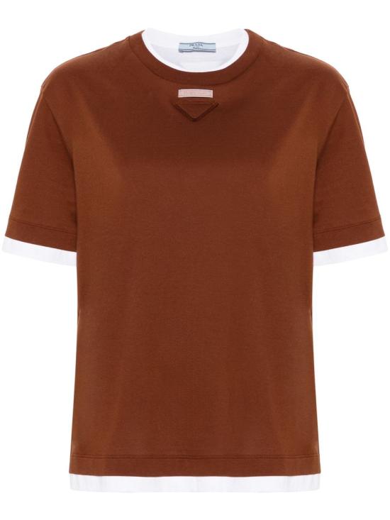 25SS 프라다 반팔 티셔츠 3547BSOOO15ZG F0005 TABACCO