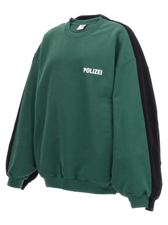 24FW 베트멍 스웨터 UA65CW423GPOLIZEIGREENBLACK MULTICOLOR - VETEMENTS