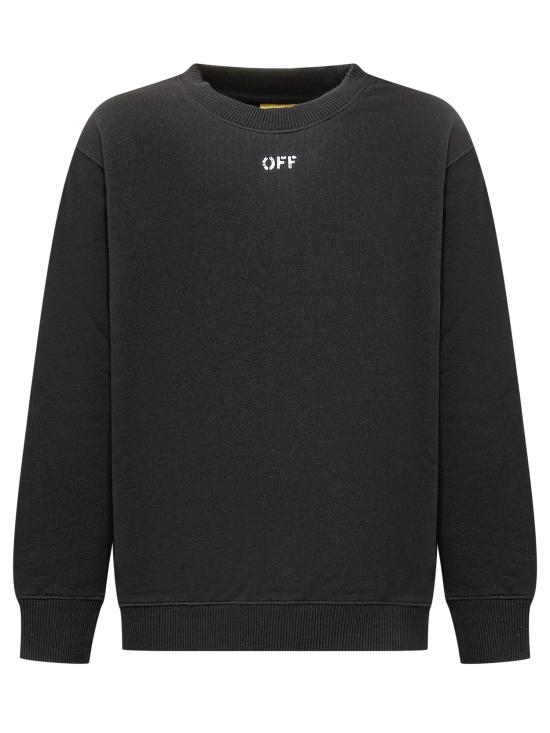 24FW [키즈] 오프화이트 키즈 트레이닝 상의 OBBA001C99FLE004 1001 BLACK WHITE