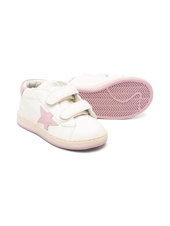 26SS [주니어] 골든구스 JUNE 준 벨크로 스니커즈 GJF00386F005301 11202 WHITE ANTIQUE PINK - GOLDEN GOOSE