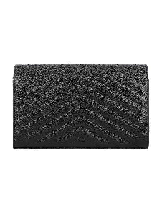 26FW 생로랑 그랑 드 뿌드르 엠보스드 레더 카산드라 마틀라세 체인 지갑 377828BOW02 1000 NERO - SAINT LAURENT