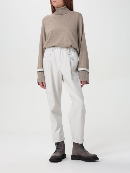  브루넬로 쿠치넬리 스트레이트 팬츠 MA126P8417 C8505 Yellow Cream - BRUNELLO CUCINELLI