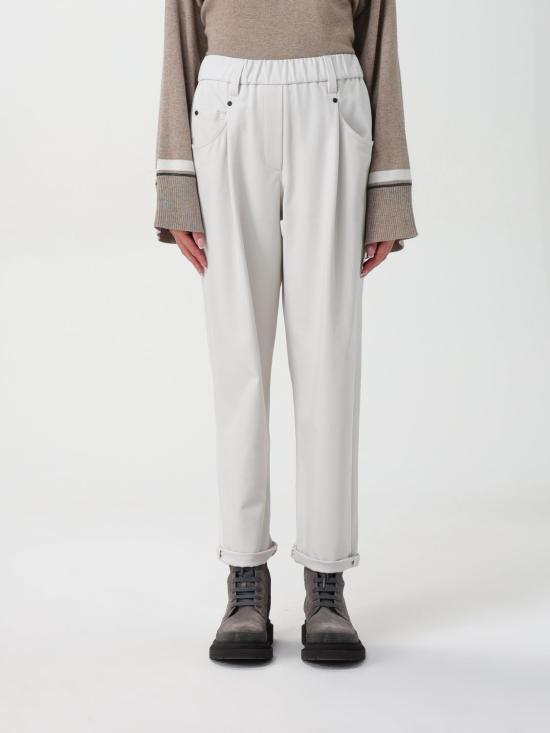  브루넬로 쿠치넬리 스트레이트 팬츠 MA126P8417 C8505 Yellow Cream