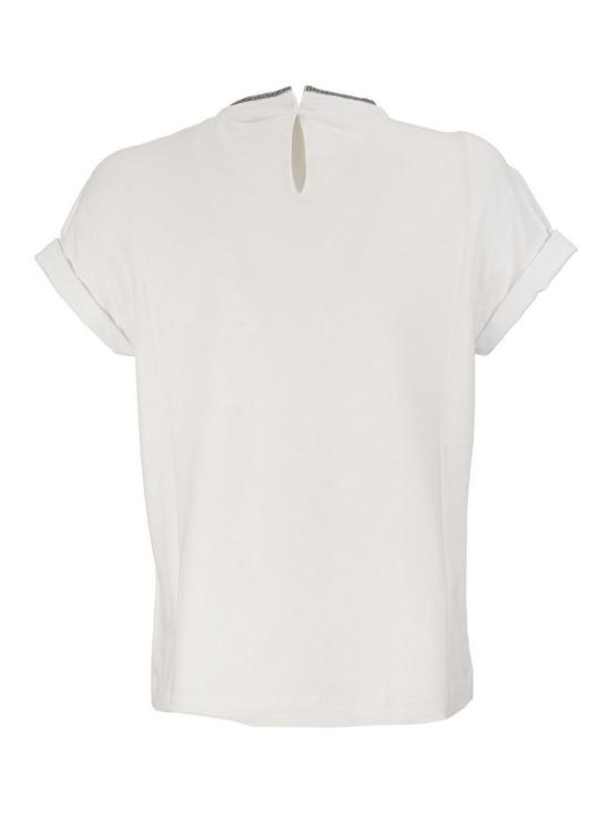 26SS 브루넬로 쿠치넬리 콘트라스트 트리밍 M0T18BD200C159 White - BRUNELLO CUCINELLI