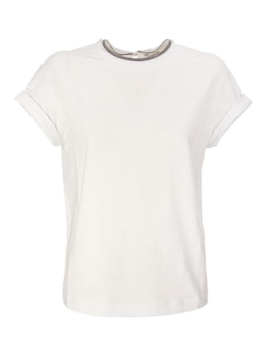 26FW 브루넬로 쿠치넬리 콘트라스트 트리밍 M0T18BD200C159 WHITE