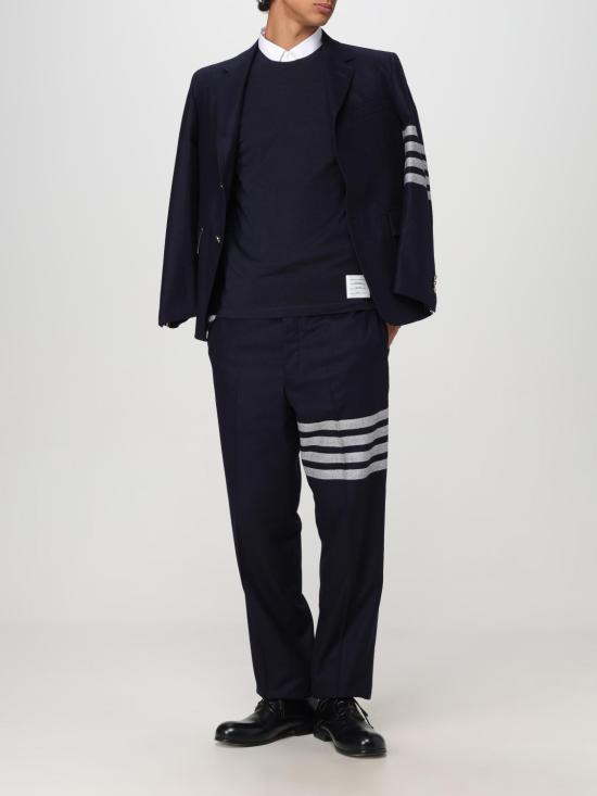 25FW 톰브라운 스트레이트 팬츠 MTC051AF0666 415 Navy - THOM BROWNE
