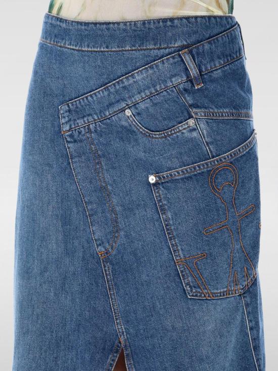 25FW JW앤더슨 미디 스커트 DK0023PG1164 804 Blue - JW ANDERSON