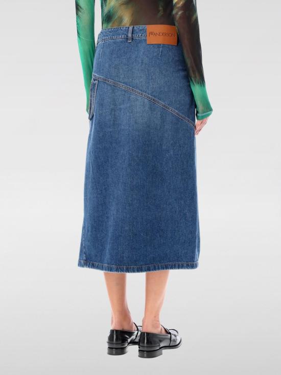 25FW JW앤더슨 미디 스커트 DK0023PG1164 804 Blue - JW ANDERSON