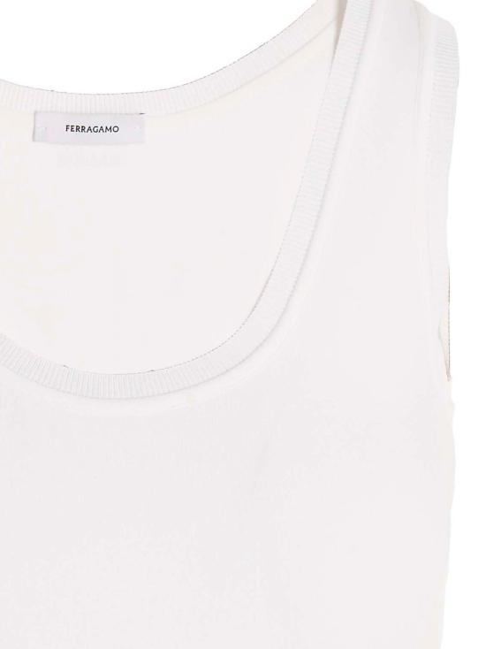 23SS 살바토레 페라가모 민소매 티셔츠 0761927OPTICWHITE White - SALVATORE FERRAGAMO