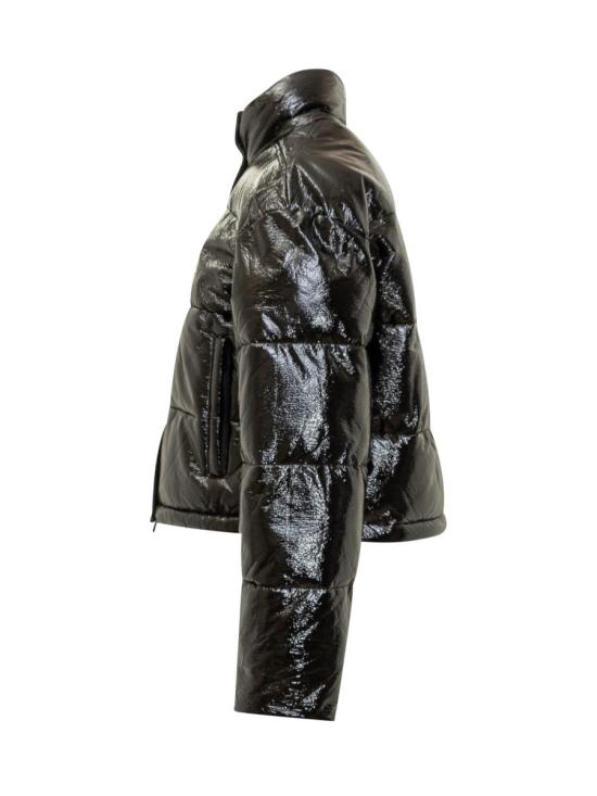 24FW 쿠레쥬 바이닐 숏 푸퍼 자켓  323CMA106VY0016 9999 Black - COURREGES