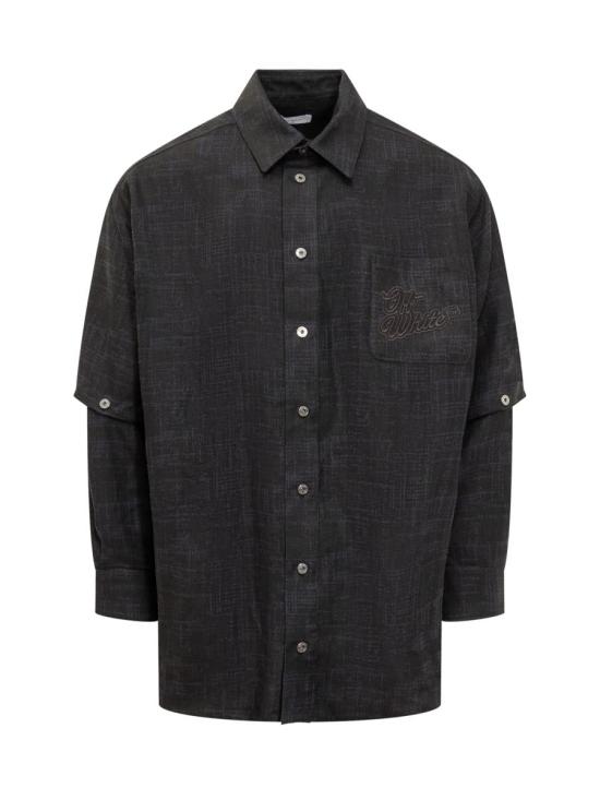  오프화이트 긴팔 셔츠 OMES010S24FAB001 4710 Black