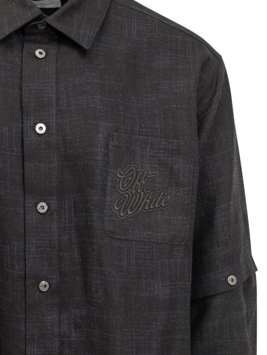  오프화이트 긴팔 셔츠 OMES010S24FAB001 4710 Black - OFF WHITE