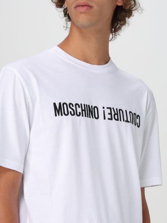 25FW 모스키노 반팔 티셔츠 07037041 1001 White - MOSCHINO