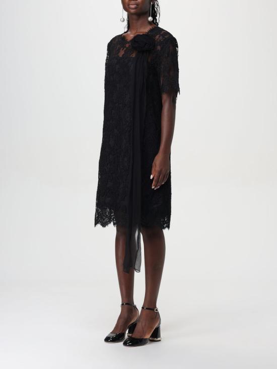 24FW 에르마노 설비노 미디 원피스 D452Q337BXD 95708 Black - ERMANNO SCERVINO