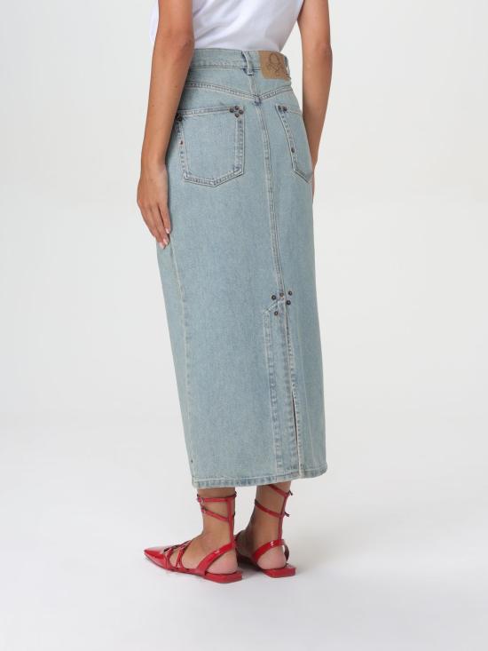 25FW 모스키노 데님 스커트 01185422 0349 Blue - MOSCHINO