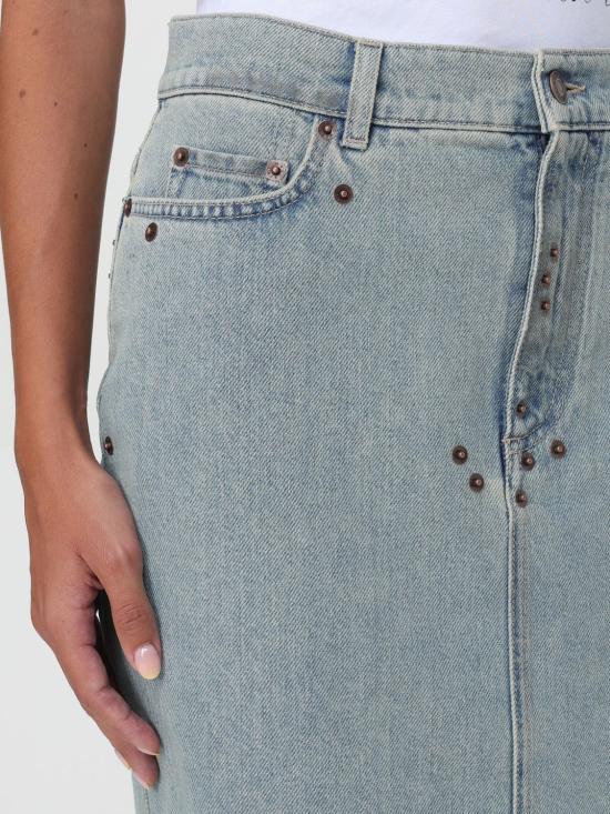 25FW 모스키노 데님 스커트 01185422 0349 Blue - MOSCHINO