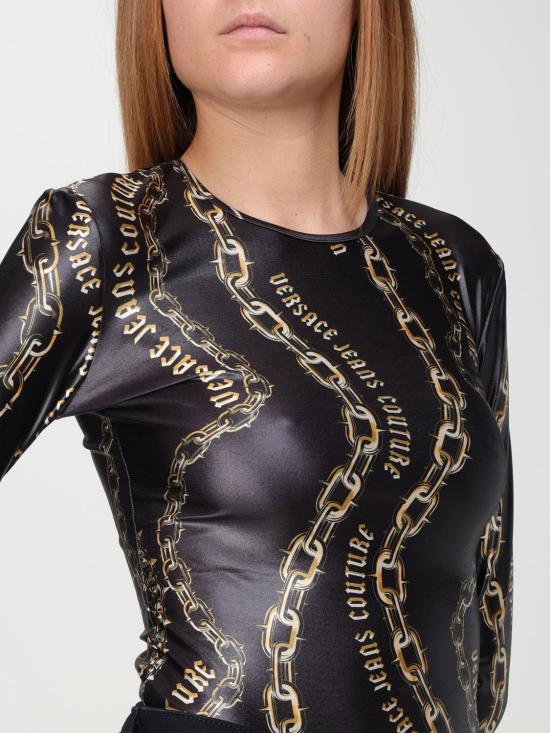 24FW 베르사체 긴팔 티셔츠 77HAM2A1JS417 G89 Black - VERSACE