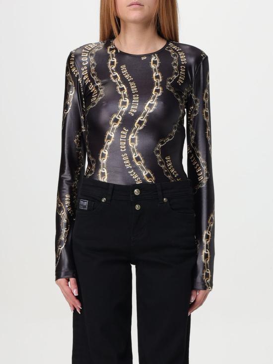 24FW 베르사체 긴팔 티셔츠 77HAM2A1JS417 G89 Black