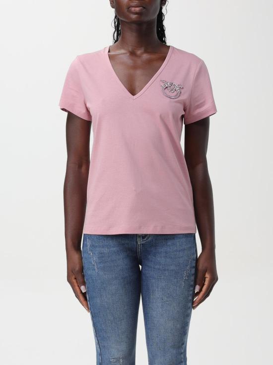 25FW 핑코 반팔 티셔츠 100372A24E Q08 Pink