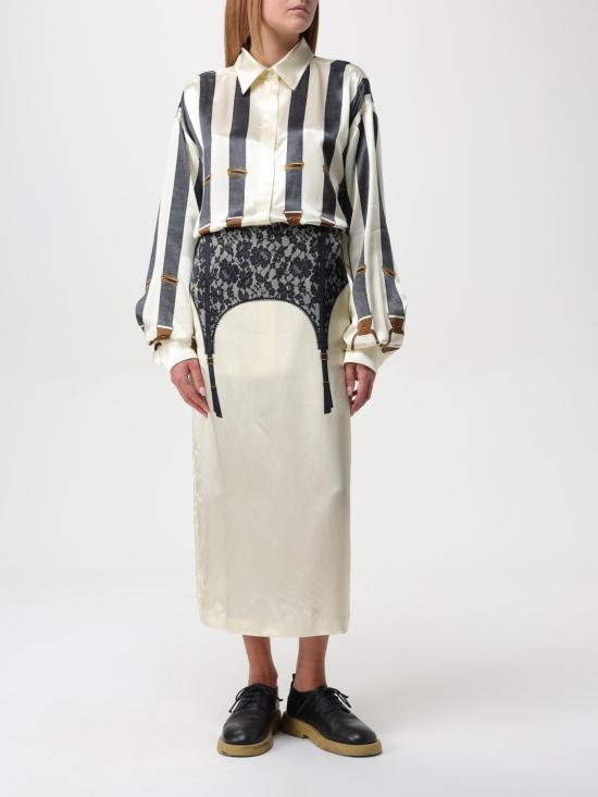 25FW 모스키노 미디 스커트 01075457 1004 White - MOSCHINO