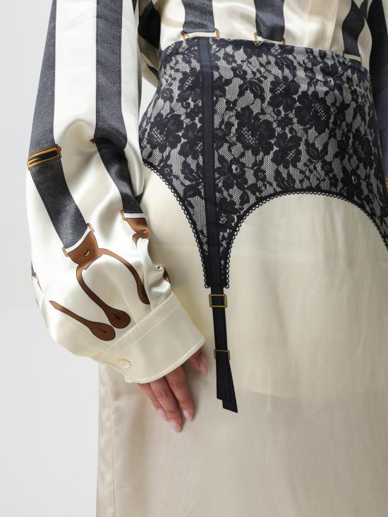 25FW 모스키노 미디 스커트 01075457 1004 White - MOSCHINO