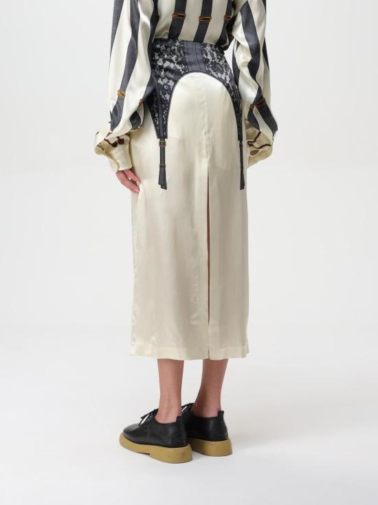 25FW 모스키노 미디 스커트 01075457 1004 White - MOSCHINO