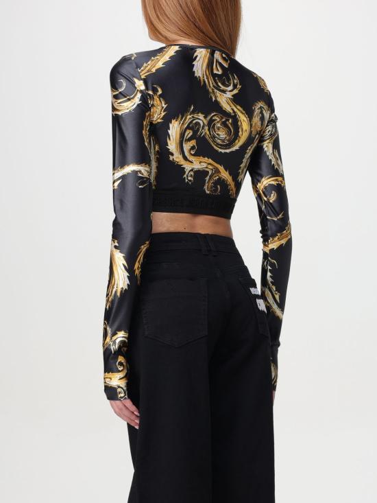 24FW 베르사체 긴팔 티셔츠 77HAH218JS360 G89 Black - VERSACE