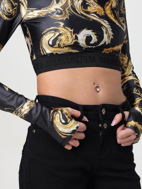 24FW 베르사체 긴팔 티셔츠 77HAH218JS360 G89 Black - VERSACE