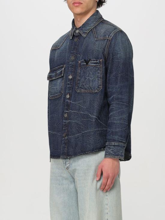  발렌티노 가라바니 데님 셔츠 4V3DB02R9YN 528 Blue - VALENTINO GARAVANI