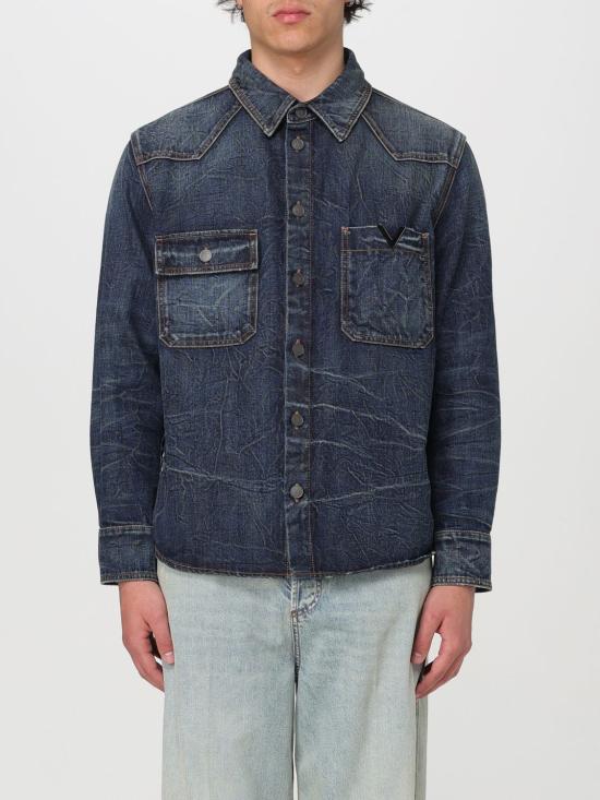  발렌티노 가라바니 데님 셔츠 4V3DB02R9YN 528 Blue