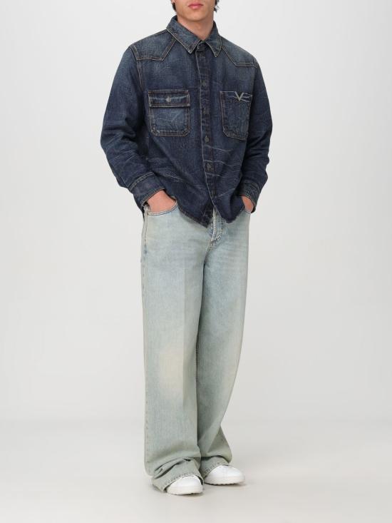  발렌티노 가라바니 데님 셔츠 4V3DB02R9YN 528 Blue - VALENTINO GARAVANI