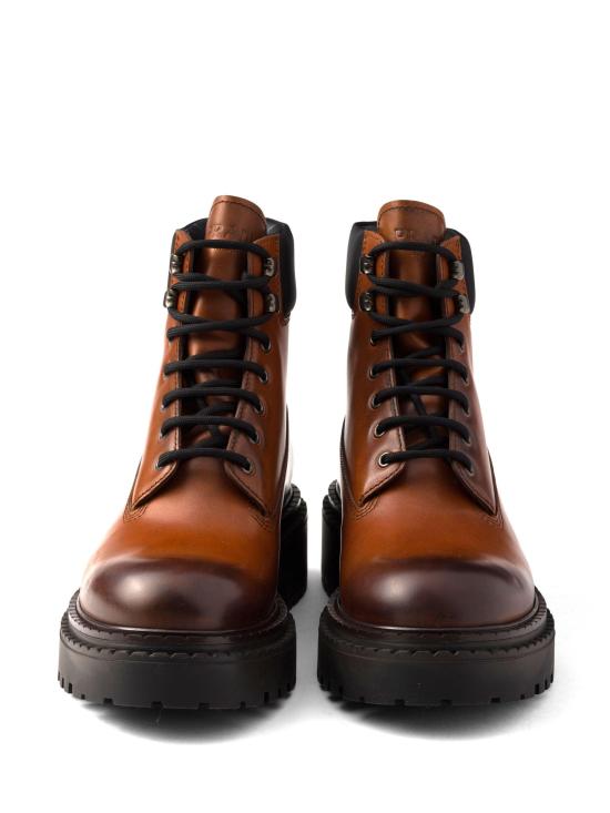  프라다 로고 레더 레이스업 부츠 2TE205FG0013G21 F0046 COGNAC - PRADA