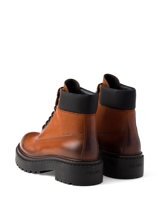 프라다 로고 레더 레이스업 부츠 2TE205FG0013G21 F0046 COGNAC - PRADA
