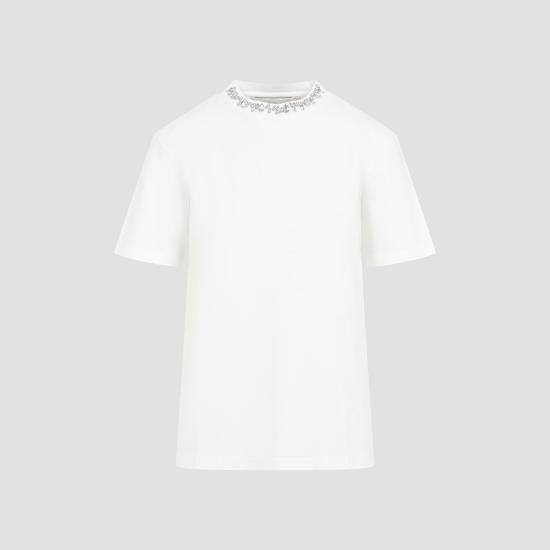  골든구스 카보숑 크리스탈 티셔츠 GWP01220 P000673 10363 VINTAGE WHITE - GOLDEN GOOSE