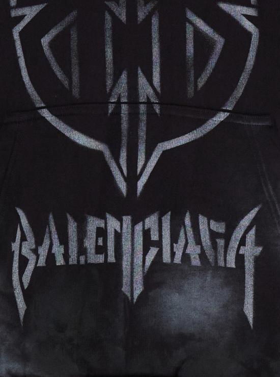  발렌시아가 미디엄 핏 후드 티셔츠 767877TQVT39034 Black - BALENCIAGA