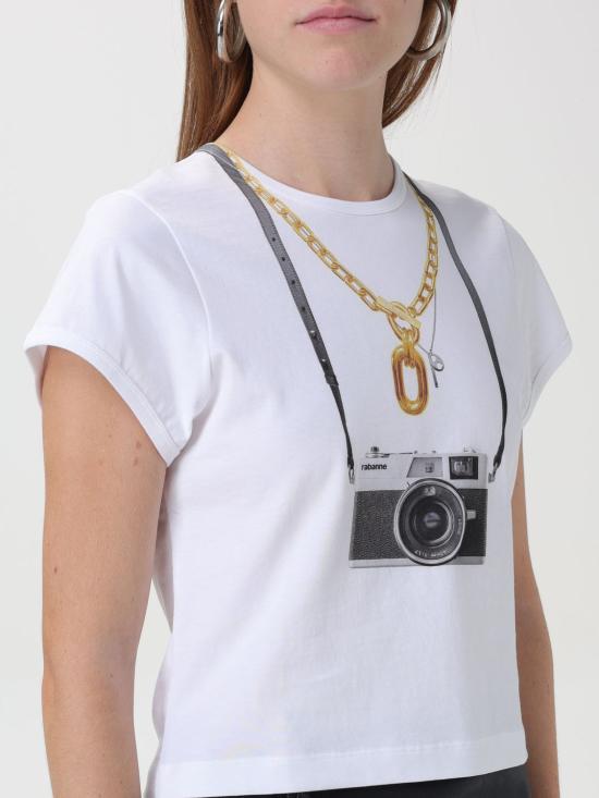 24FW 파코라반 반팔 티셔츠 24AJTE169CO0534 P100 White - PACO RABANNE