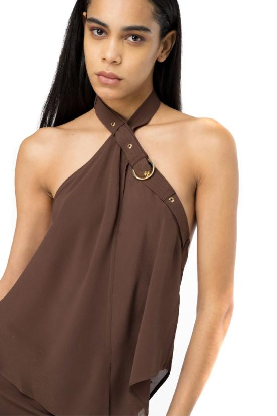  핑코 민소매 티셔츠 103099A1O6L74 Grey - PINKO