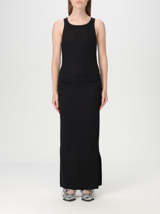 24FW 가니 롱 원피스 T3935 099 Black