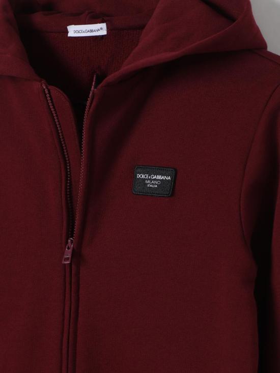 25FW [키즈] 돌체앤가바나 트레이닝 상의 L4JWKCG7M4R R0369 Burgundy - DOLCE & GABBANA
