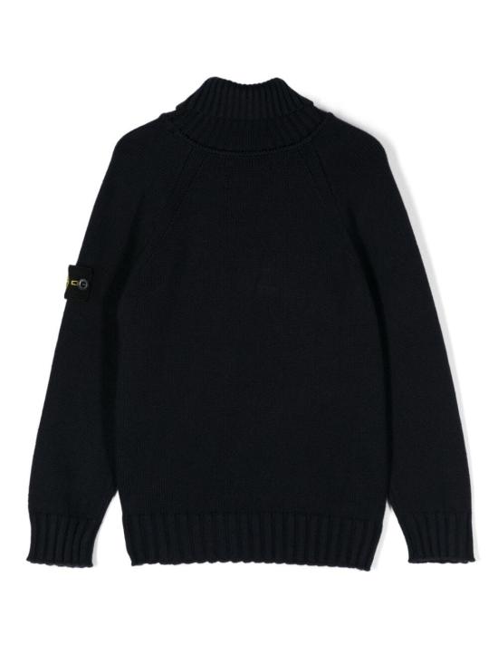 24FW [키즈] 스톤 아일랜드 터틀넥 니트 8116504A2 V0020 NAVY BLUE - STONE ISLAND