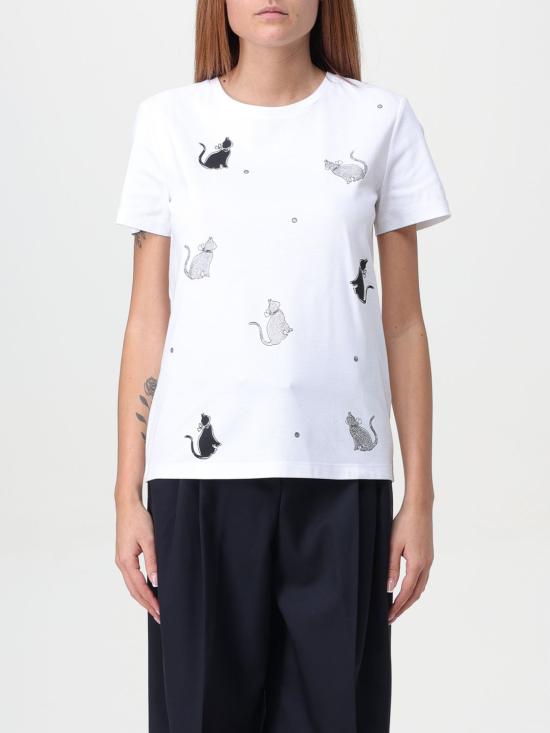 24FW 막스마라 스튜디오 반팔 티셔츠 2426946041600 002 White 1