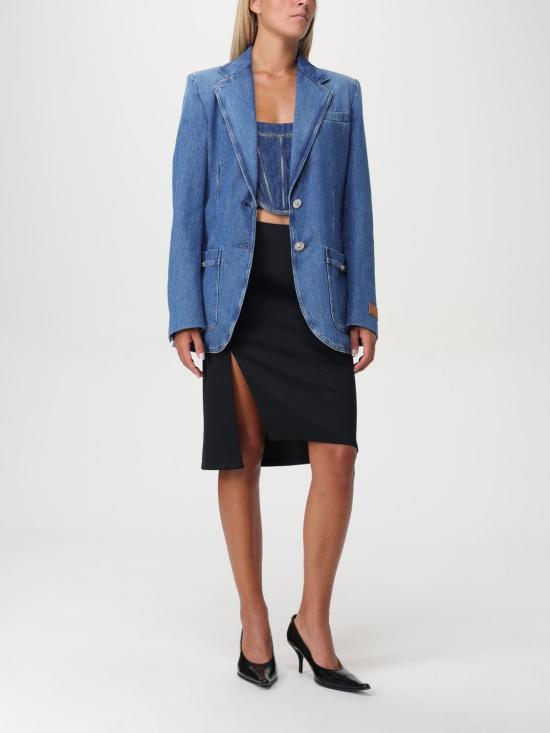 25FW 베르사체 미디 스커트 10157041A04649 1B000 Black - VERSACE