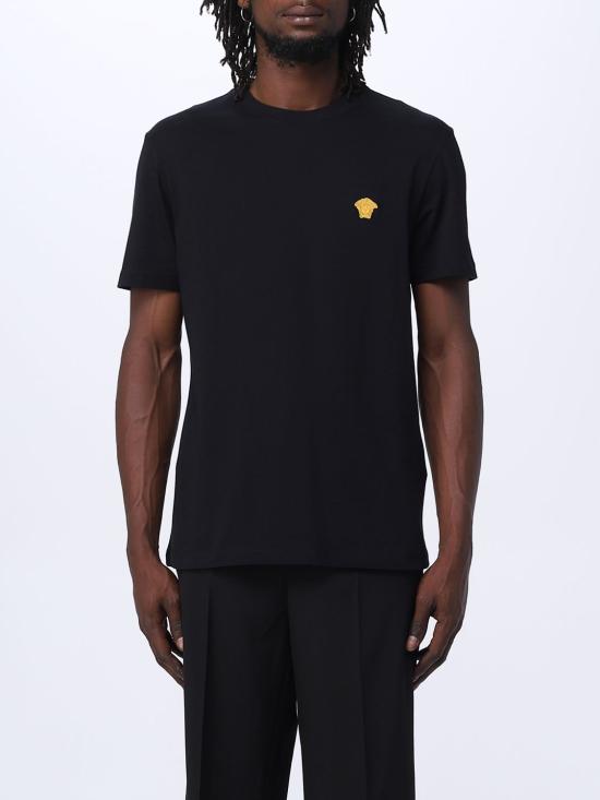 26SS 베르사체 반팔 티셔츠 10084811A08489 1B000 Black