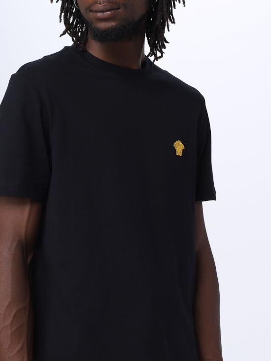 26SS 베르사체 반팔 티셔츠 10084811A08489 1B000 Black - VERSACE