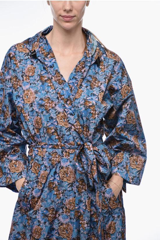  베트멍 코트 WAH19JA101 BLUEFLOWER Blu notte Rosa Multicolor - VETEMENTS