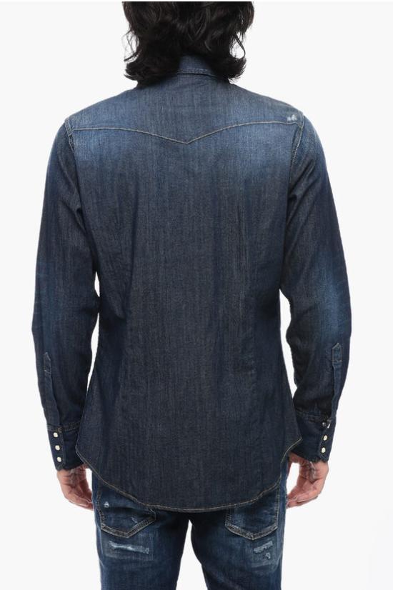  디스퀘어드2 데님 셔츠 S74DM0752 S30341 470 Blue - DSQUARED2